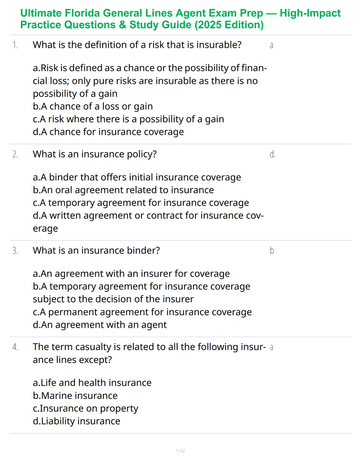 Ultimate Florida General Lines Agent Exam Prep — High-Impact Practice Questions & Study Guide (2025 Edition)
