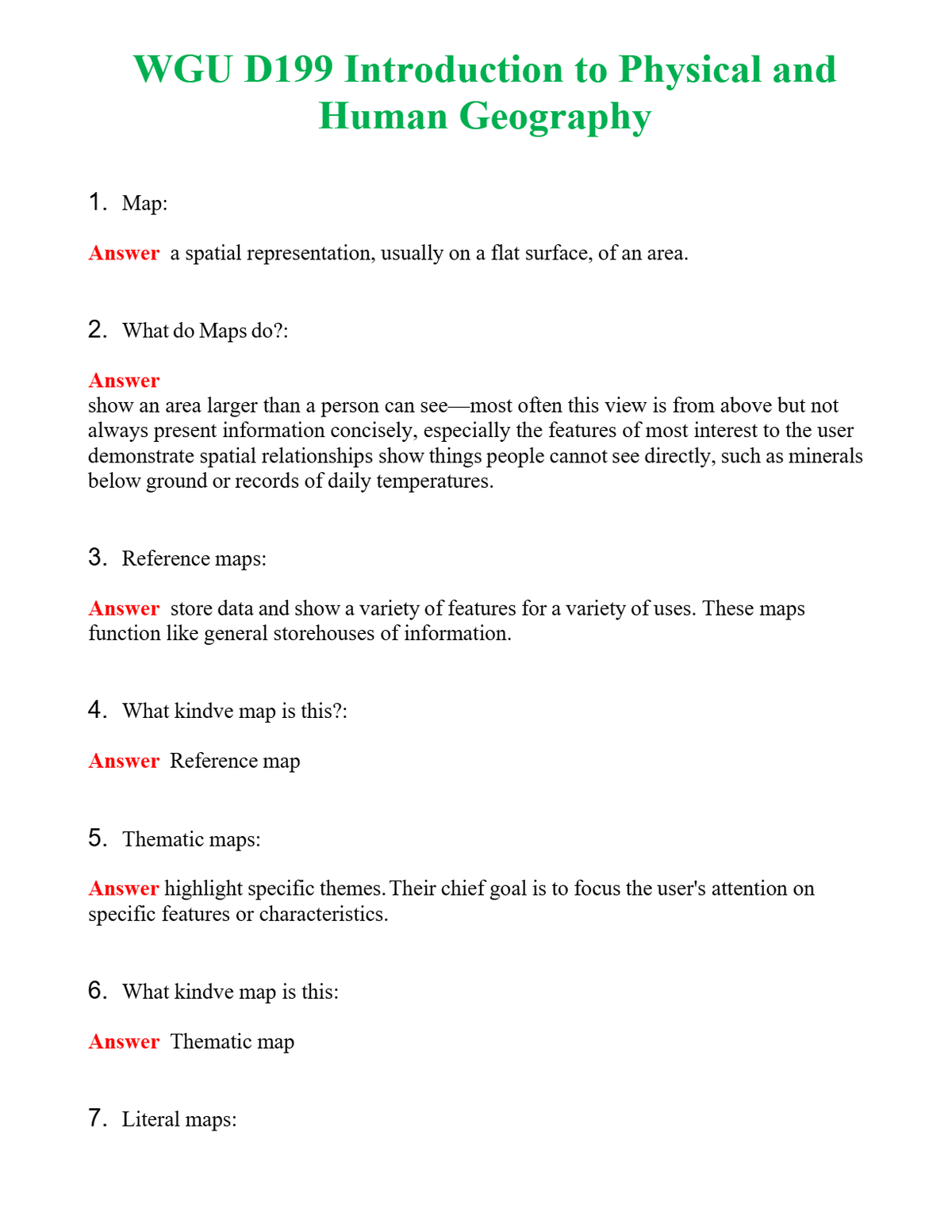 WGU D199 Introduction to Physical and Human Geography Questions With Complete Grade A+ Answers