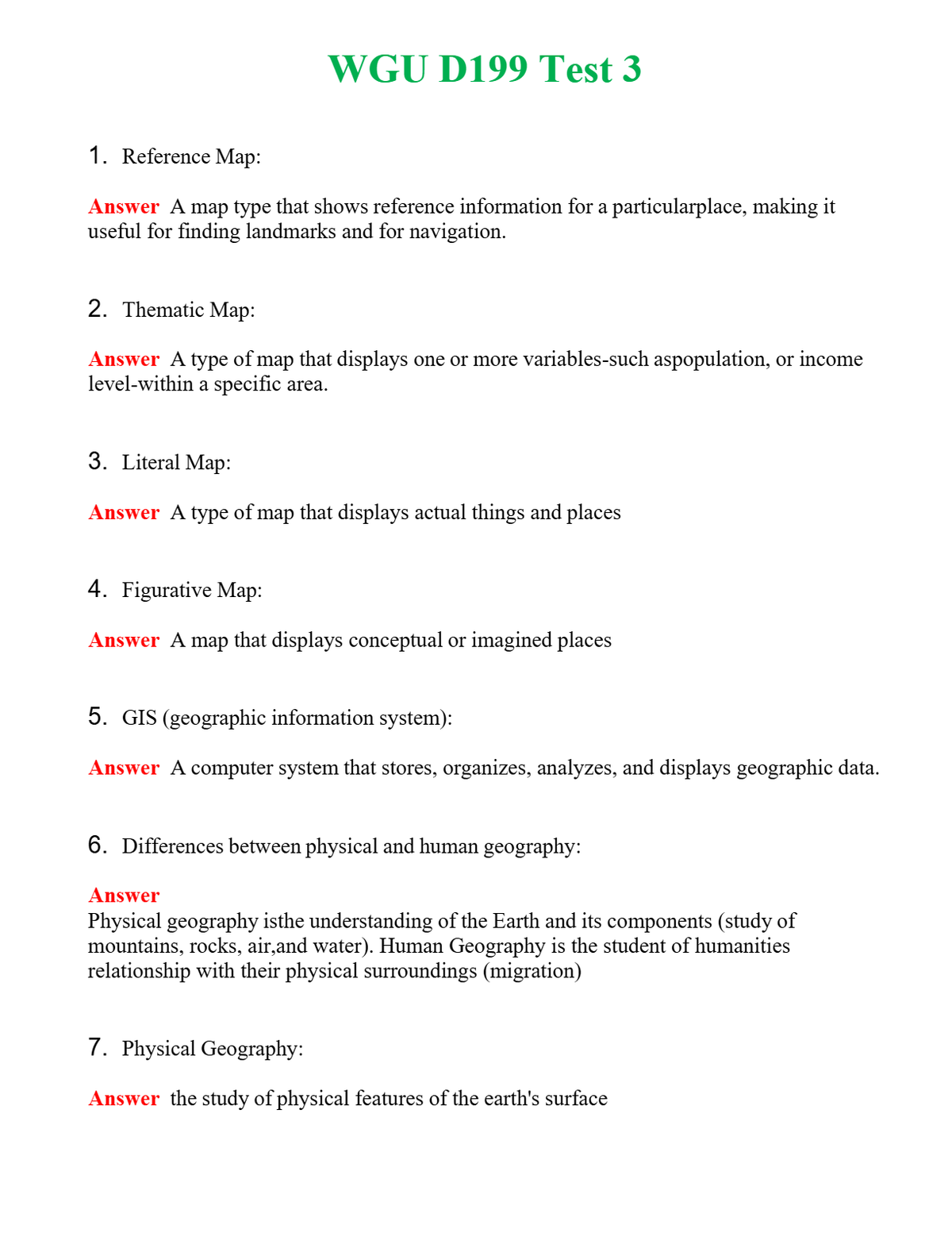 WGU D199 Test 3 Questions With Complete Grade A+ Answers