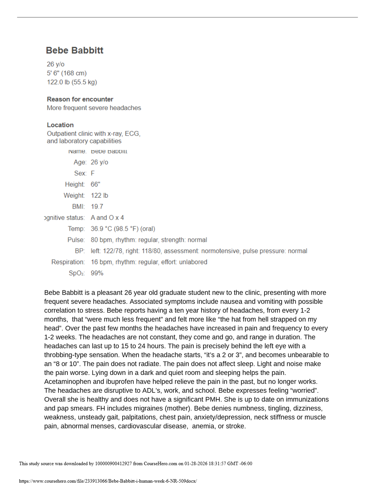 NSG 6020:Adv Assessment Week 10 DQ Bebe Babbitt ihuman Complete Solution, Latest 2025/26.