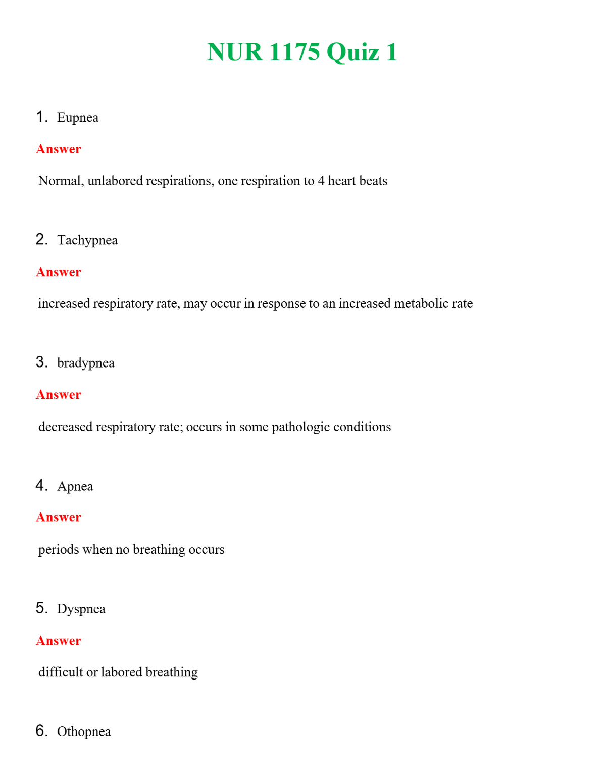 NUR 1175 QUIZ 1 | WITH 100% VERIFIED ANSWERS
