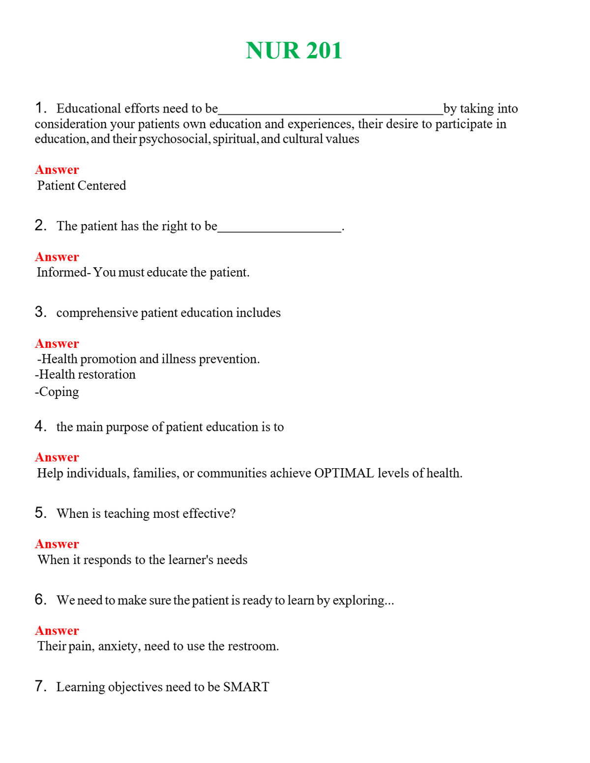 NUR 201 | PASSED | A+ RATED GUIDE | NEW FULL EXAM