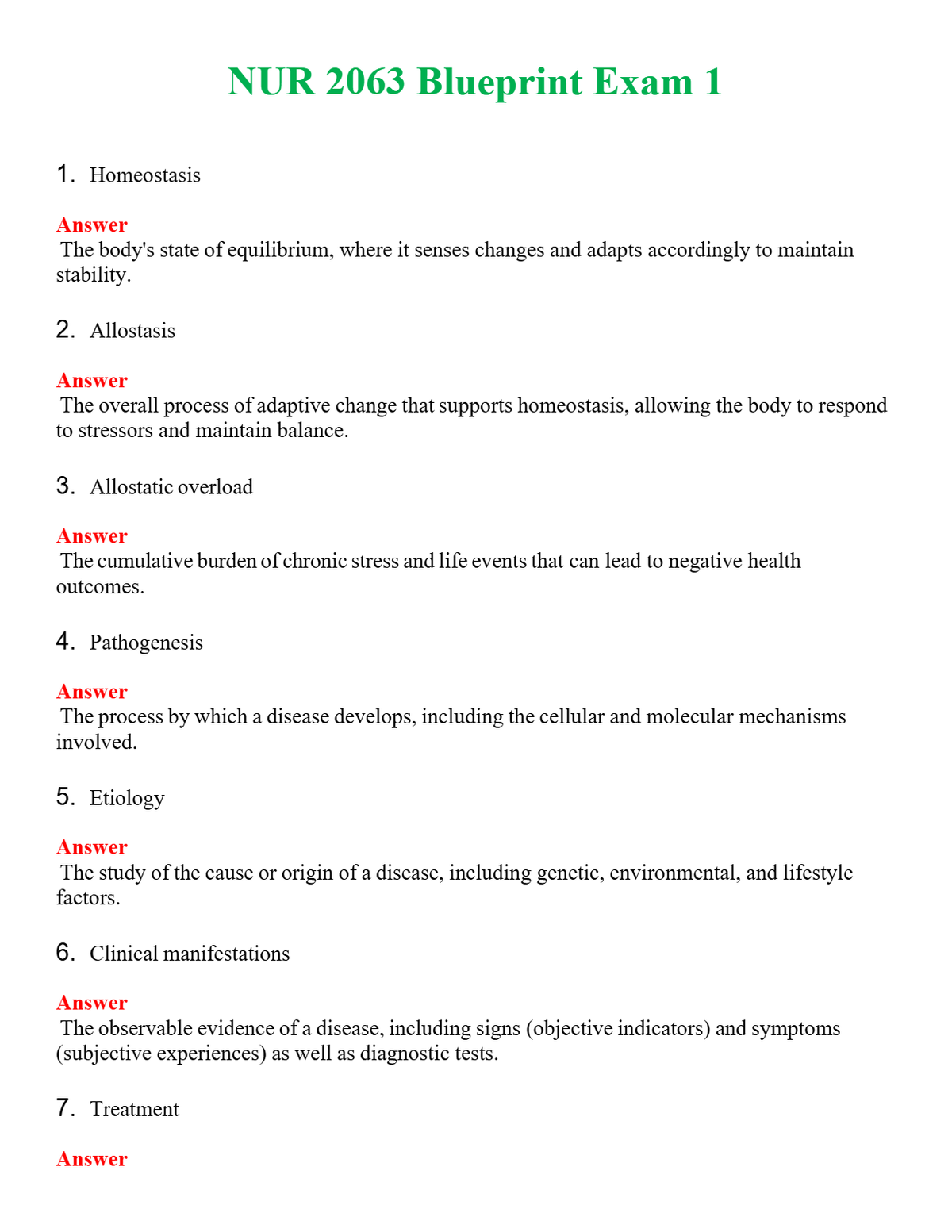 NUR 2063 BLUEPRINT EXAM 1 | COMPLETE ANSWERS 100% CORRECT