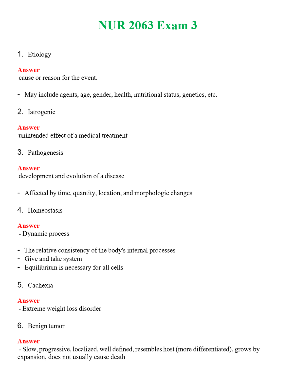 NUR 2063 EXAM 3 | ALL Q&AS BRAND NEW GUARANTEED A+++