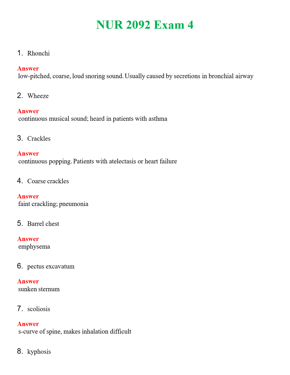 NUR 2092 EXAM 4 | GRADED A+ QUESTIONS AND ANSWERS (SOLVED)