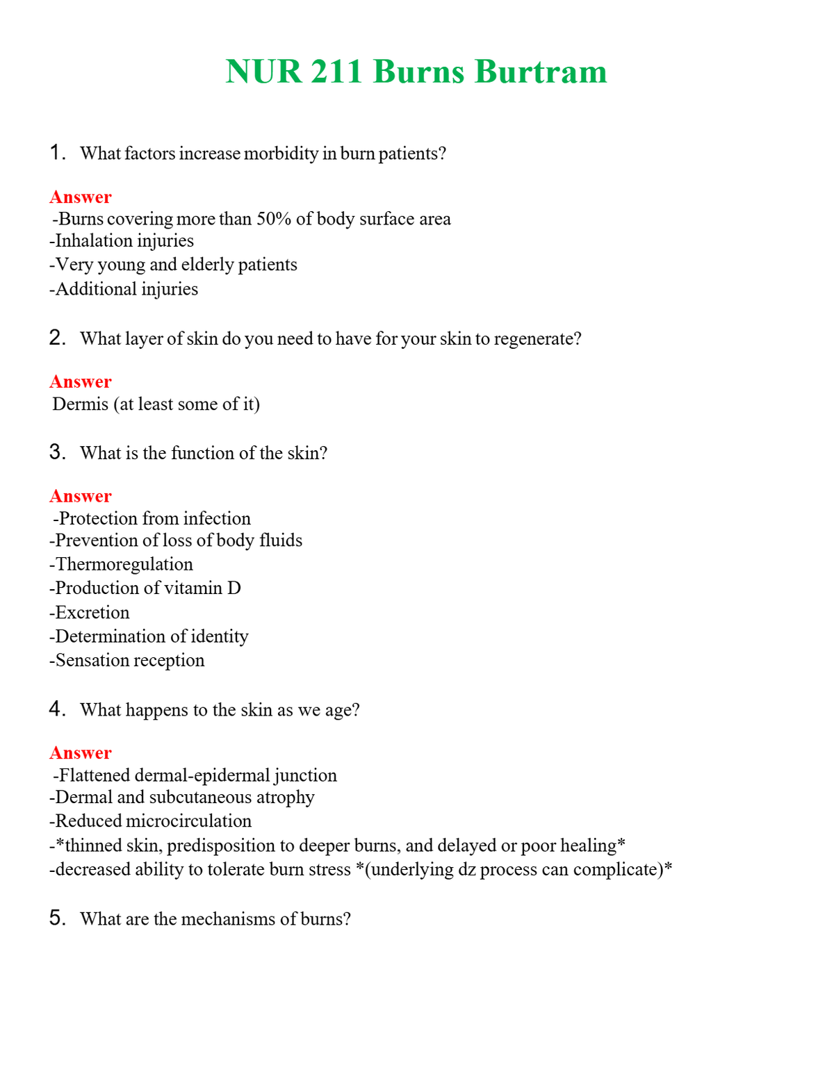 NUR 211 BURNS BURTRAM | WITH 100% VERIFIED ANSWERS