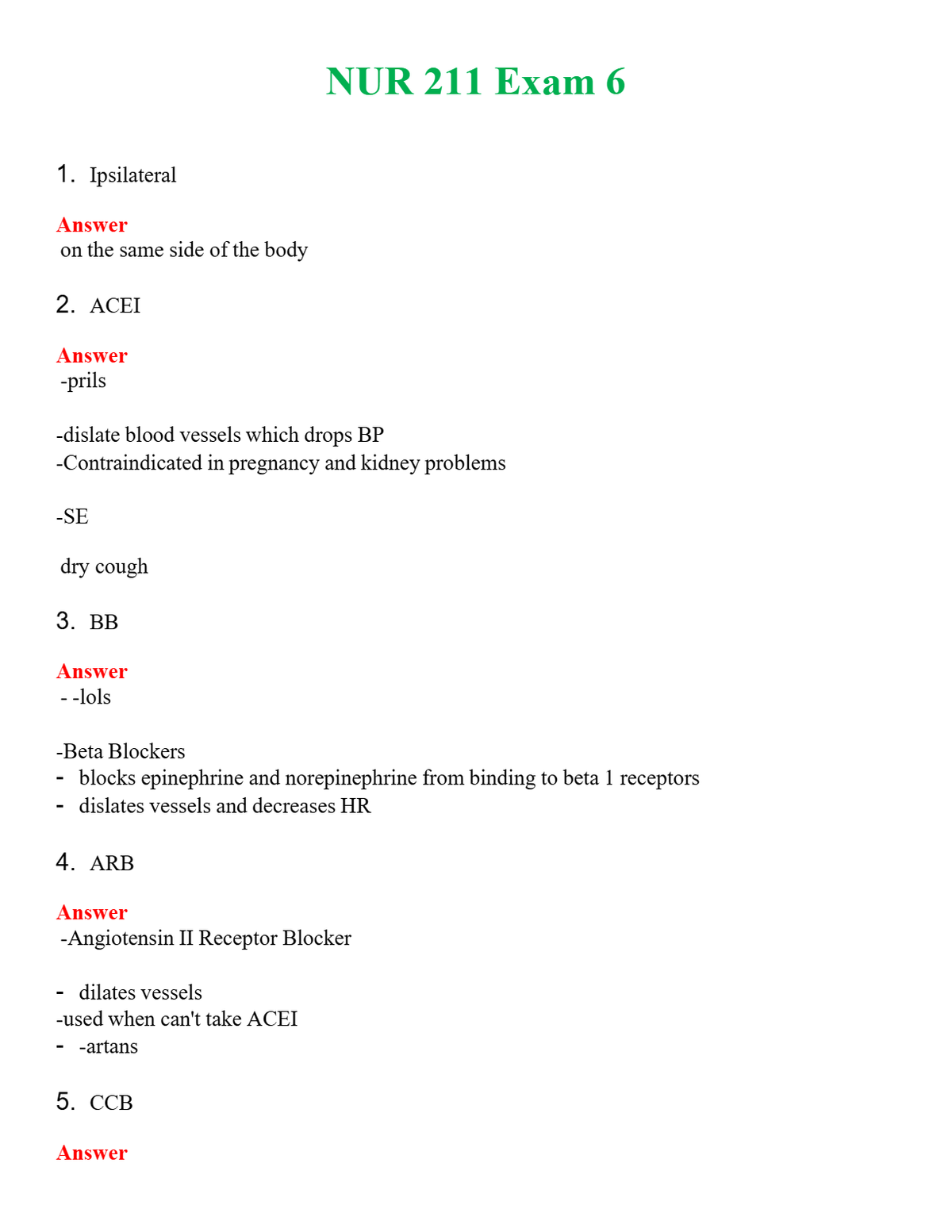 NUR 211 EXAM 6 | (ACTUAL EXAM ) QUESTIONS AND ANSWERS (SOLVED)
