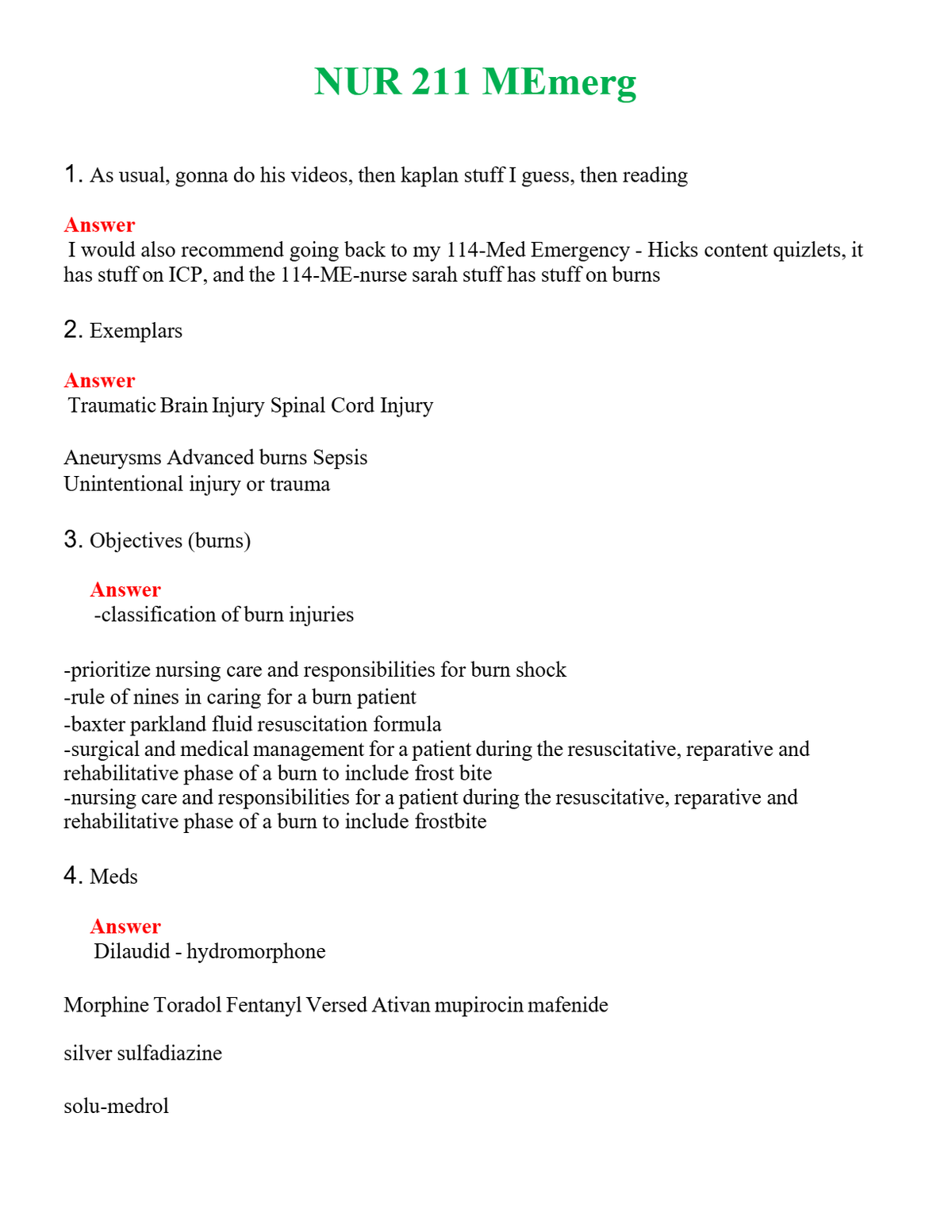 NUR 211 MEMERG | GRADED A+ QUESTIONS AND ANSWERS (SOLVED)