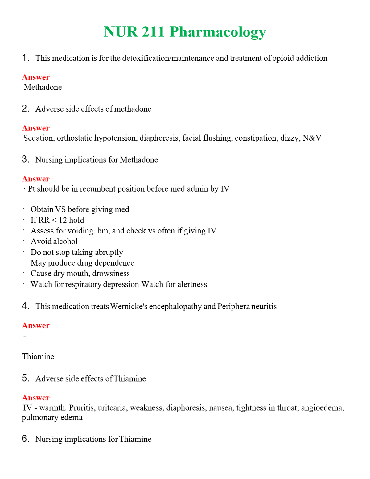 NUR 211 PHARMACOLOGY | COMPLETE QUESTIONS & ANSWERS (SOLVED) 100% CORRECT