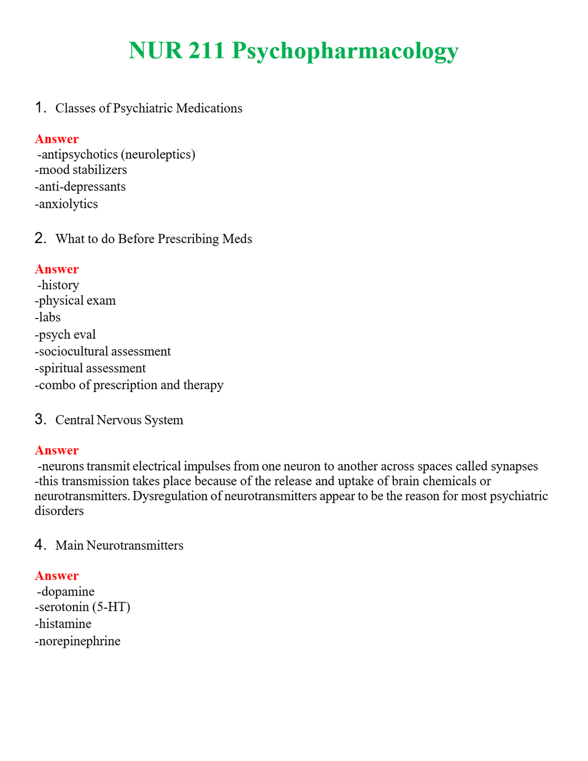 NUR 211 PSYCHOPHARMACOLOGY | A++ EXAM WITH ALL NEW QS & AS - GUARANTEED PASS!
