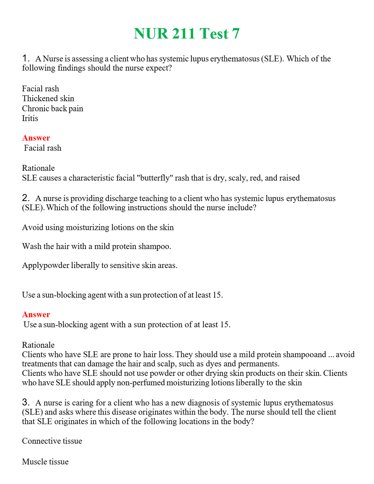 NUR 211 TEST 7 | NEW FULL QUESTIONS AND ANSWERS 100% CORRECT
