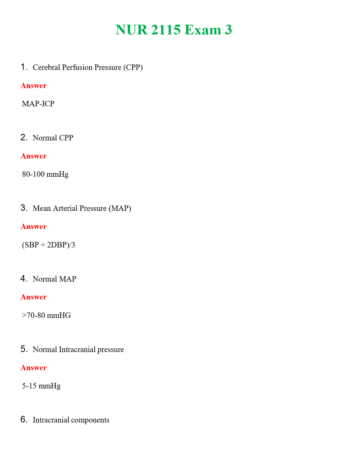NUR 2115 EXAM 3 | A+ RATED GUIDE | QUESTIONS AND ANSWERS (SOLVED)