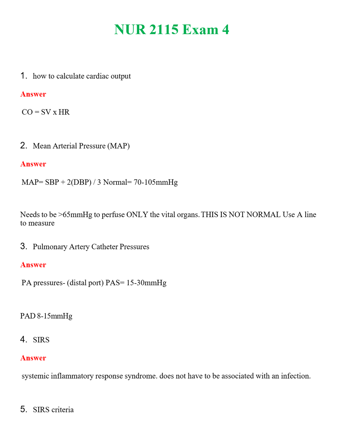 NUR 2115 EXAM 4 | PASSED | A+ RATED GUIDE | NEW FULL EXAM