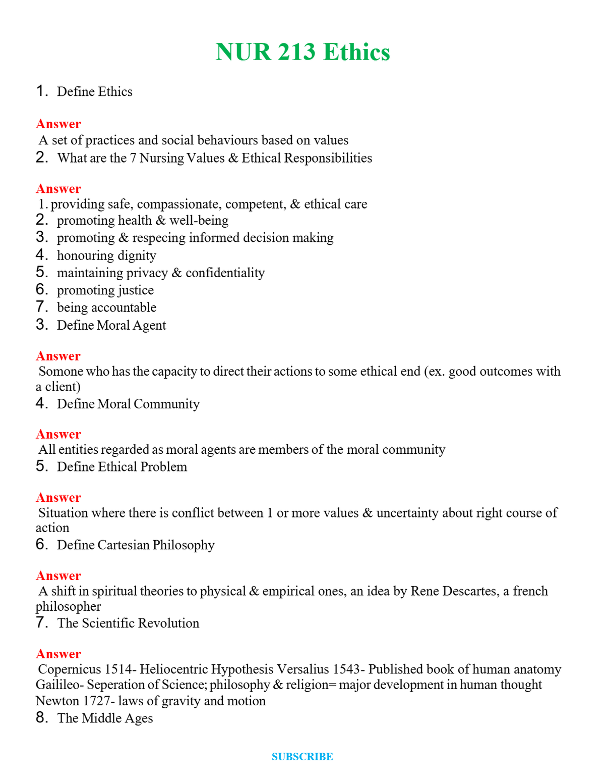 NUR 213 ETHICS | GRADED A+ QUESTIONS & ANSWERS