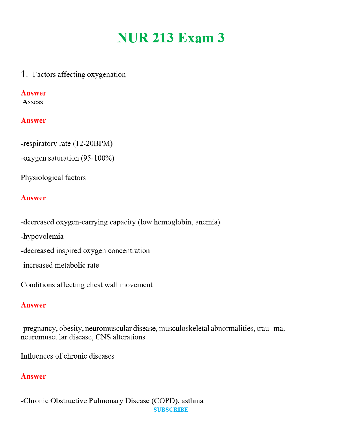 NUR 213 EXAM 3 | GRADED A+ QUESTIONS & ANSWERS