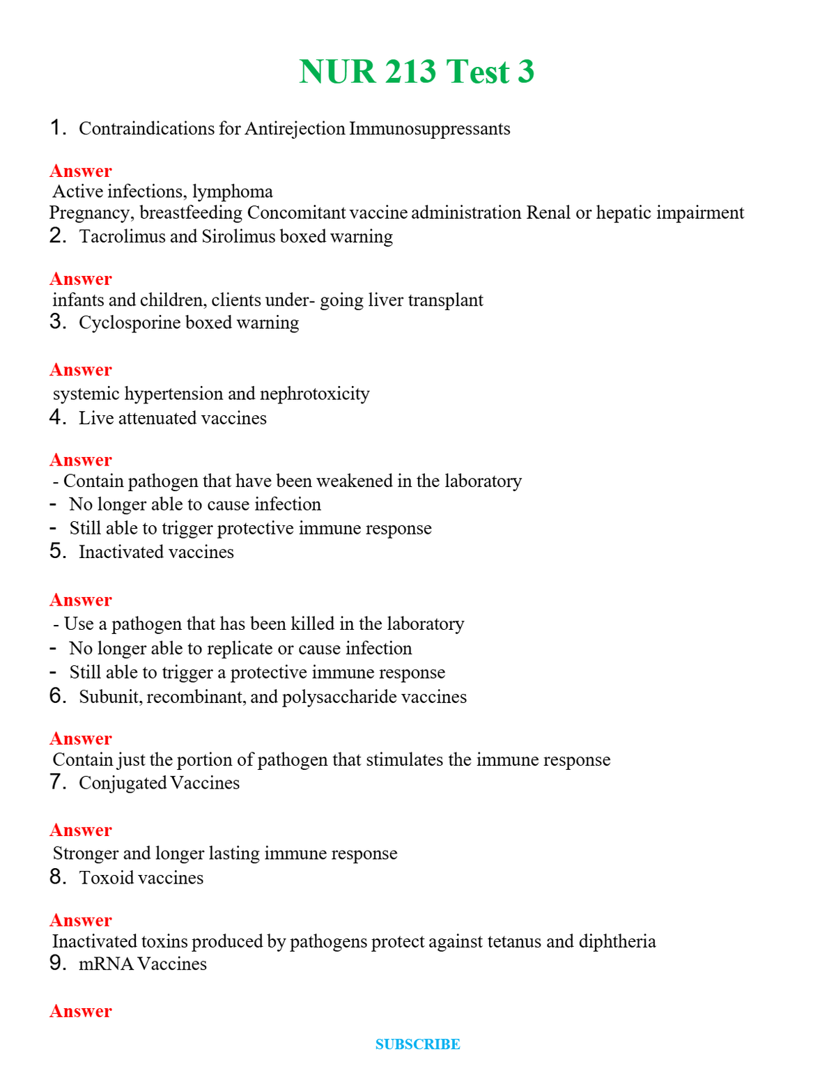 NUR 213 TEST 3 | PASSED | A+ RATED GUIDE | NEW FULL EXAM