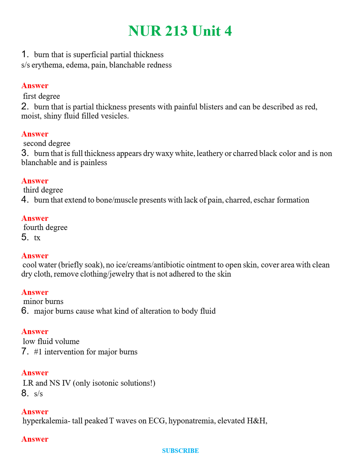 NUR 213 UNIT 4 | GRADED A+ QUESTIONS AND ANSWERS (SOLVED)