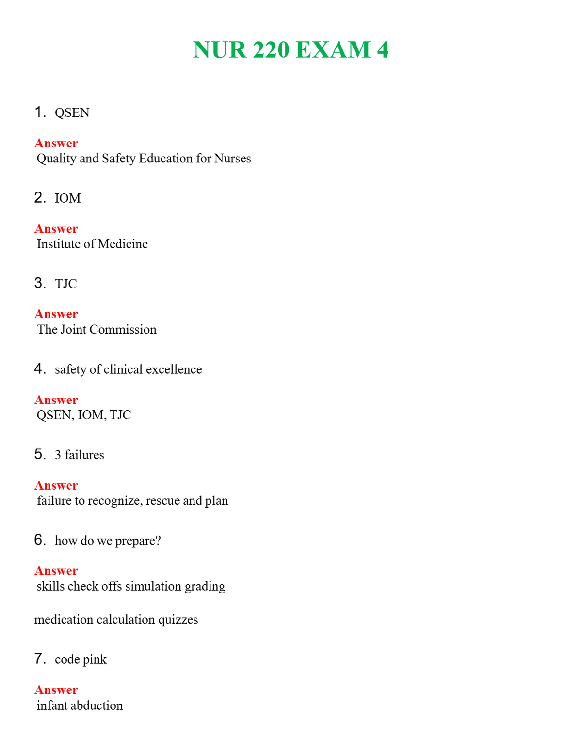 NUR 220 EXAM 4 | GRADED A+ QUESTIONS & ANSWERS