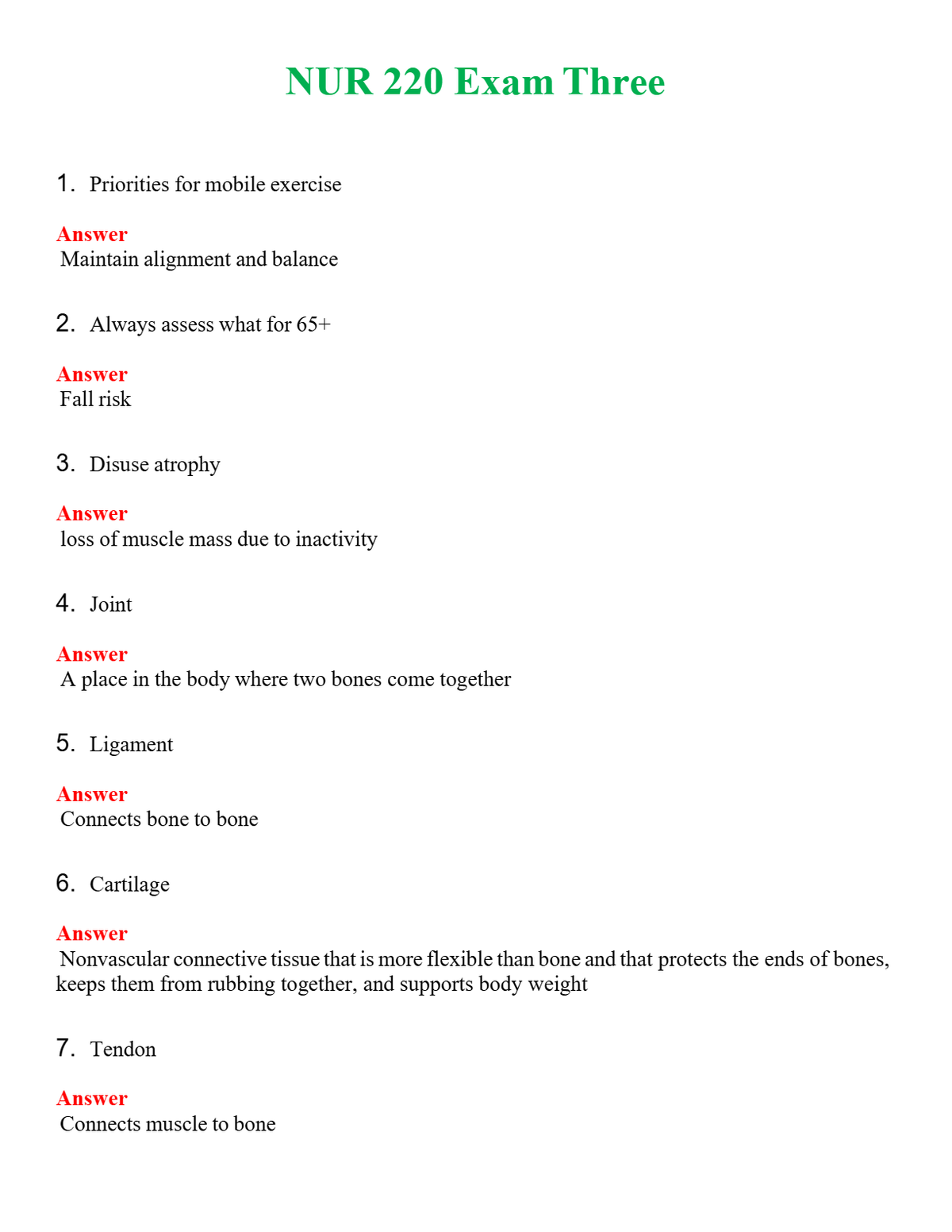 NUR 220 EXAM THREE | PASSED | A+ RATED GUIDE | NEW FULL EXAM