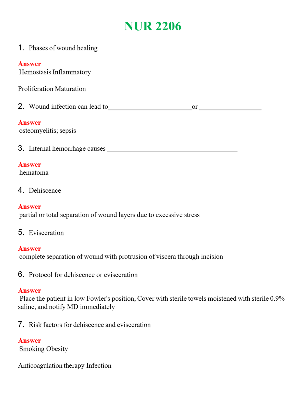 NUR 2206 | A+ RATED GUIDE | QUESTIONS AND ANSWERS (SOLVED)