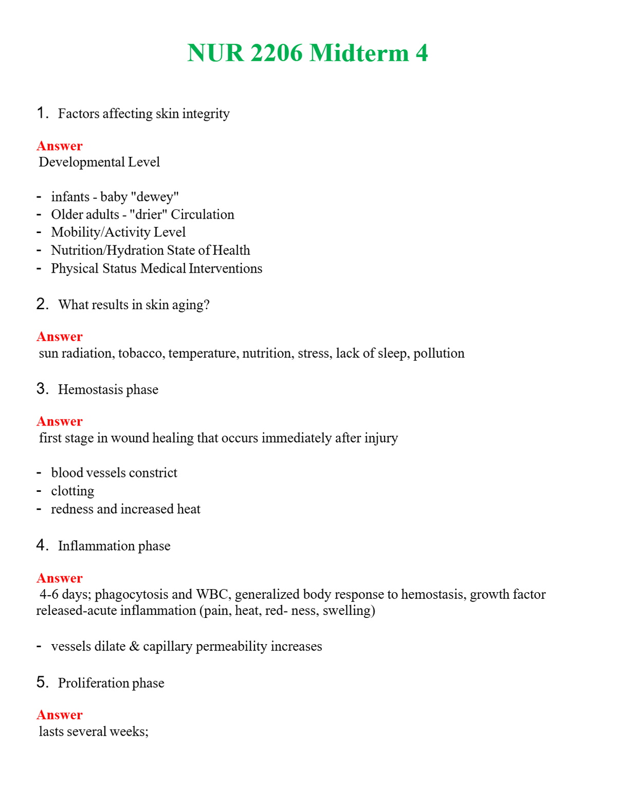 NUR 2206 MIDTERM 4 | GRADED A+ QUESTIONS & ANSWERS