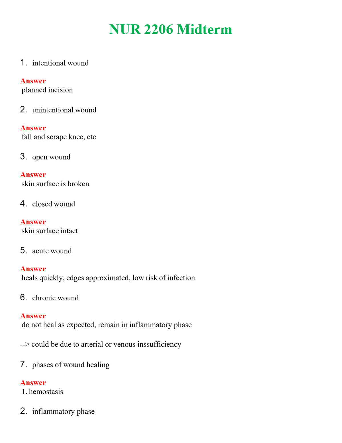 NUR 2206 MIDTERM | PASSED | A+ RATED GUIDE | NEW FULL EXAM