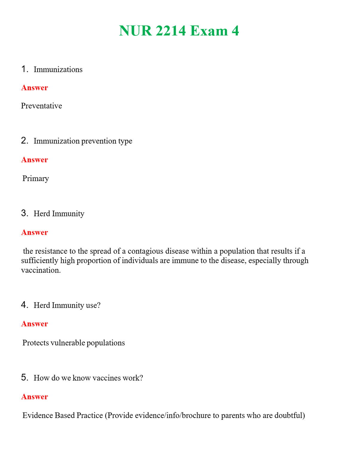 NUR 2214 EXAM 4 | GRADED A+ QUESTIONS & ANSWERS