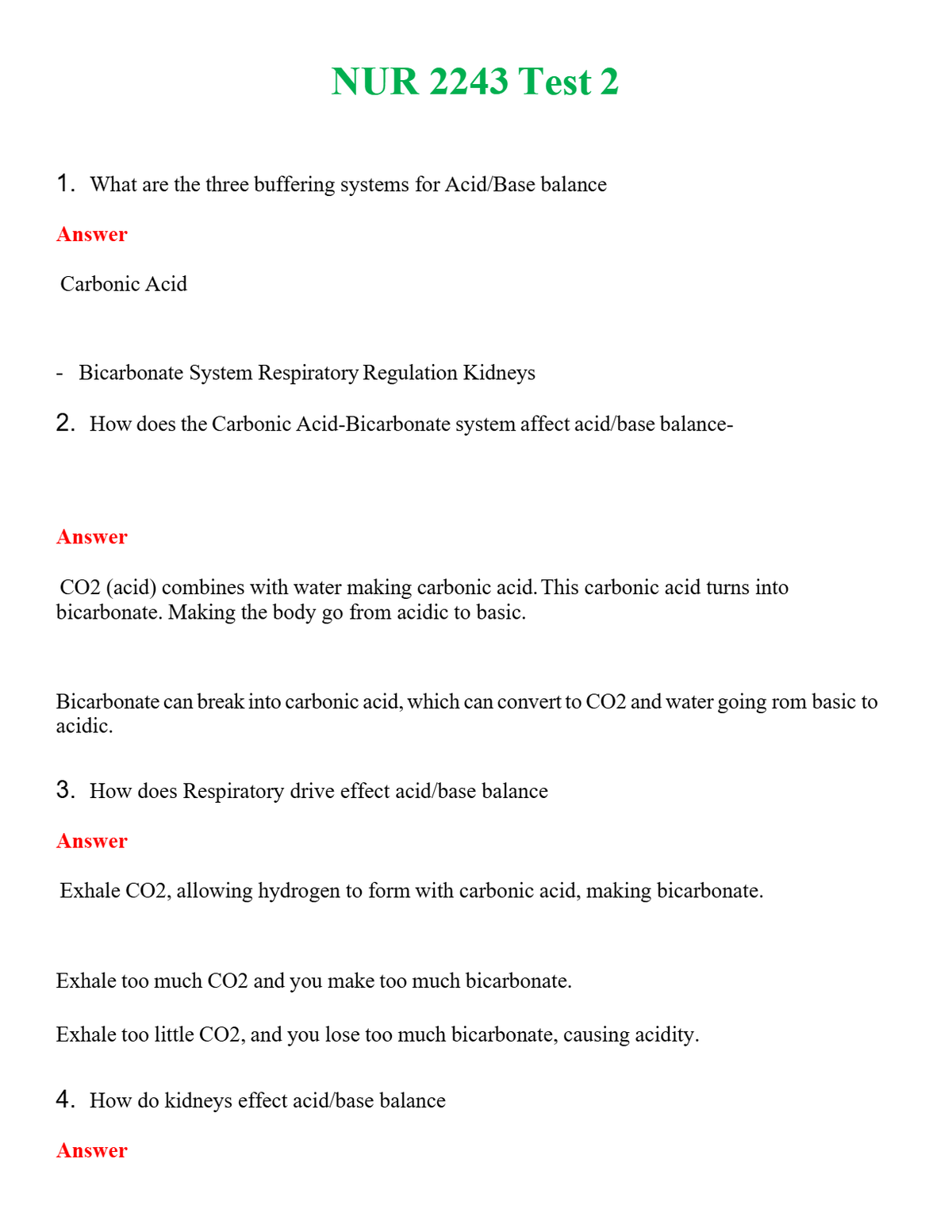 NUR 2243 TEST 2 | GRADED A+ QUESTIONS & ANSWERS