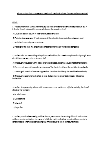 NUR 2407 DRUG ACTIONS AND DEFINITIONS | GRADED A+ QUESTIONS & ANSWERS