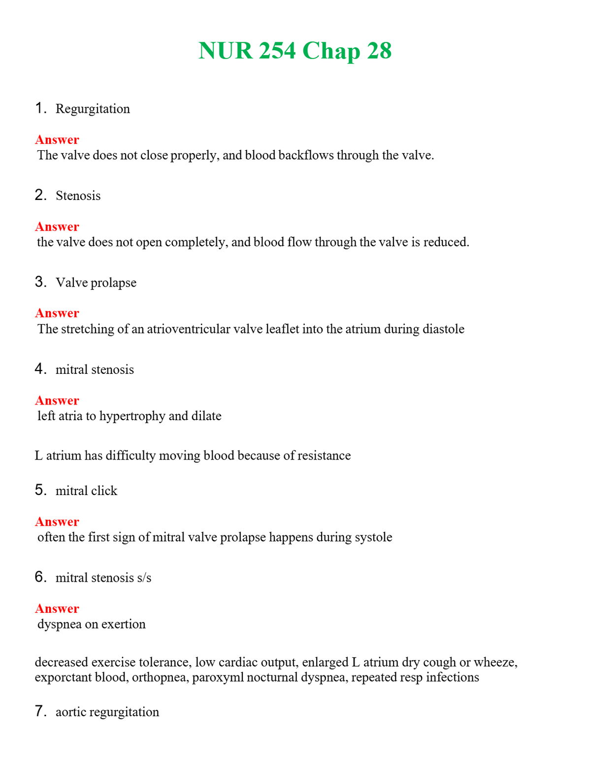 NUR 254 CHAP 28 | COMPLETE QUESTIONS & ANSWERS (SOLVED) 100% CORRECT