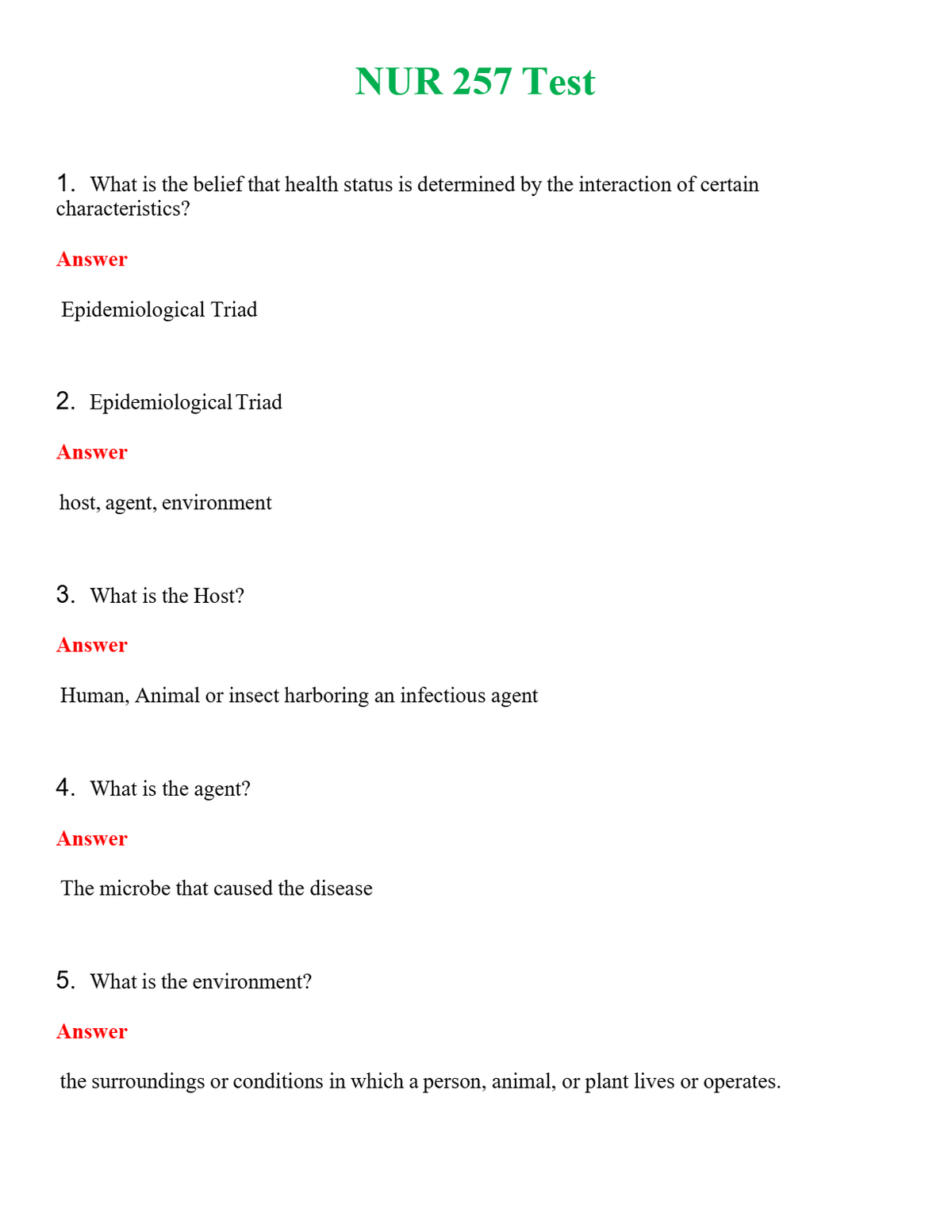 NUR 257 TEST | GRADED A+ QUESTIONS AND ANSWERS (SOLVED)