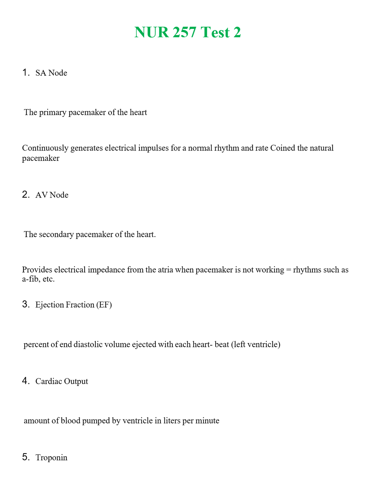 NUR 257 TEST 2 | PASSED | A+ RATED GUIDE | NEW FULL EXAM