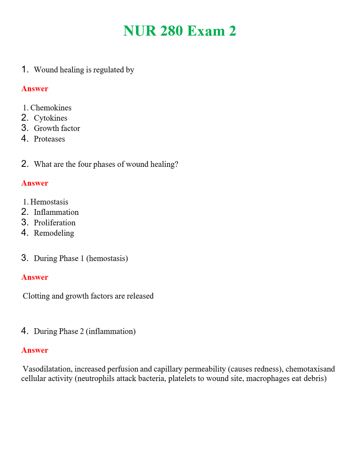 NUR 280 EXAM 2 | WITH 100% VERIFIED ANSWERS