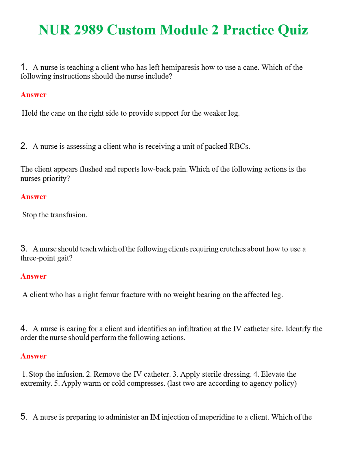 NUR 2989 CUSTOM MODULE 2 PRACTICE QUIZ | A++ EXAM WITH ALL NEW QS & AS - GUARANTEED PASS!