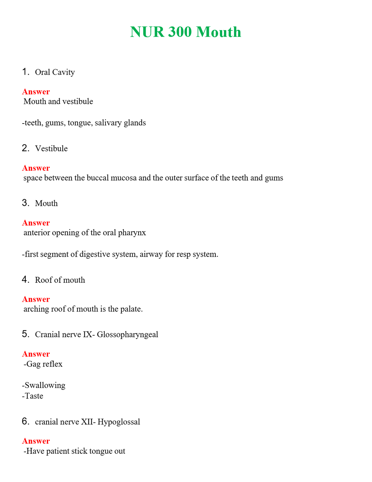 NUR 300 MOUTH | PASSED | A+ RATED GUIDE | NEW FULL EXAM