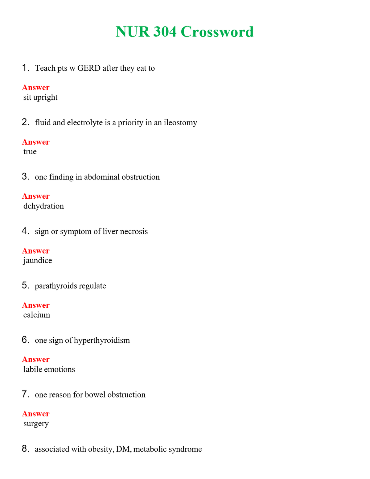 NUR 304 CROSSWORD | ALL Q&AS BRAND NEW GUARANTEED A++