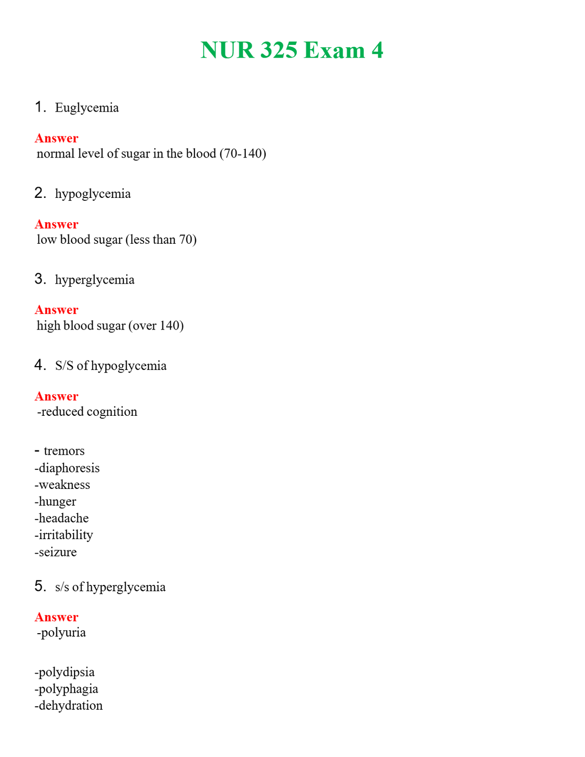 NUR 325 EXAM 4 | GRADED A+ QUESTIONS & ANSWERS