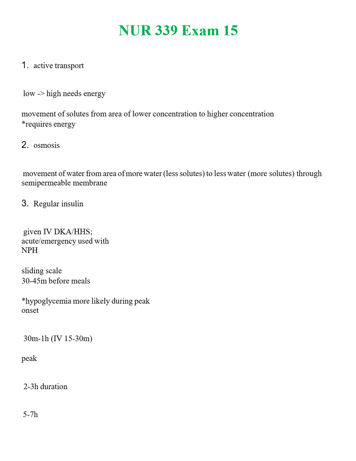NUR 339 EXAM 15 | (ACTUAL EXAM ) QUESTIONS AND ANSWERS (SOLVED)