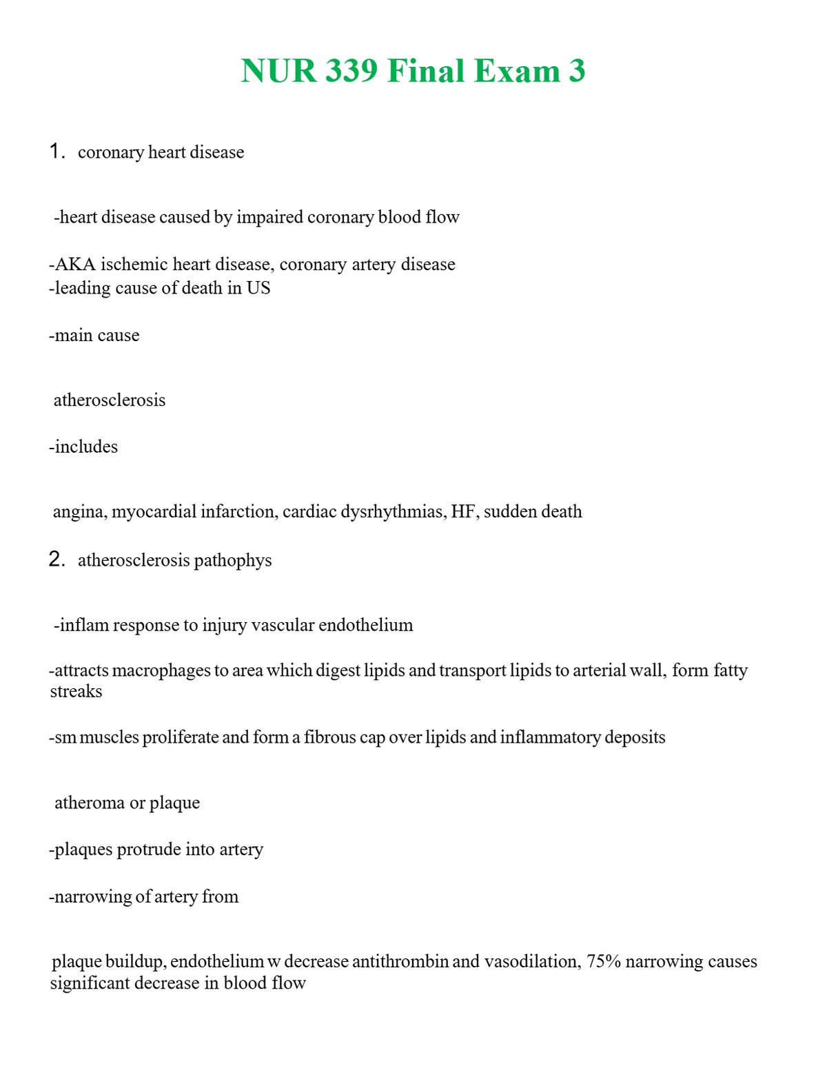 NUR 339 FINAL EXAM 3 | WITH 100% VERIFIED ANSWERS