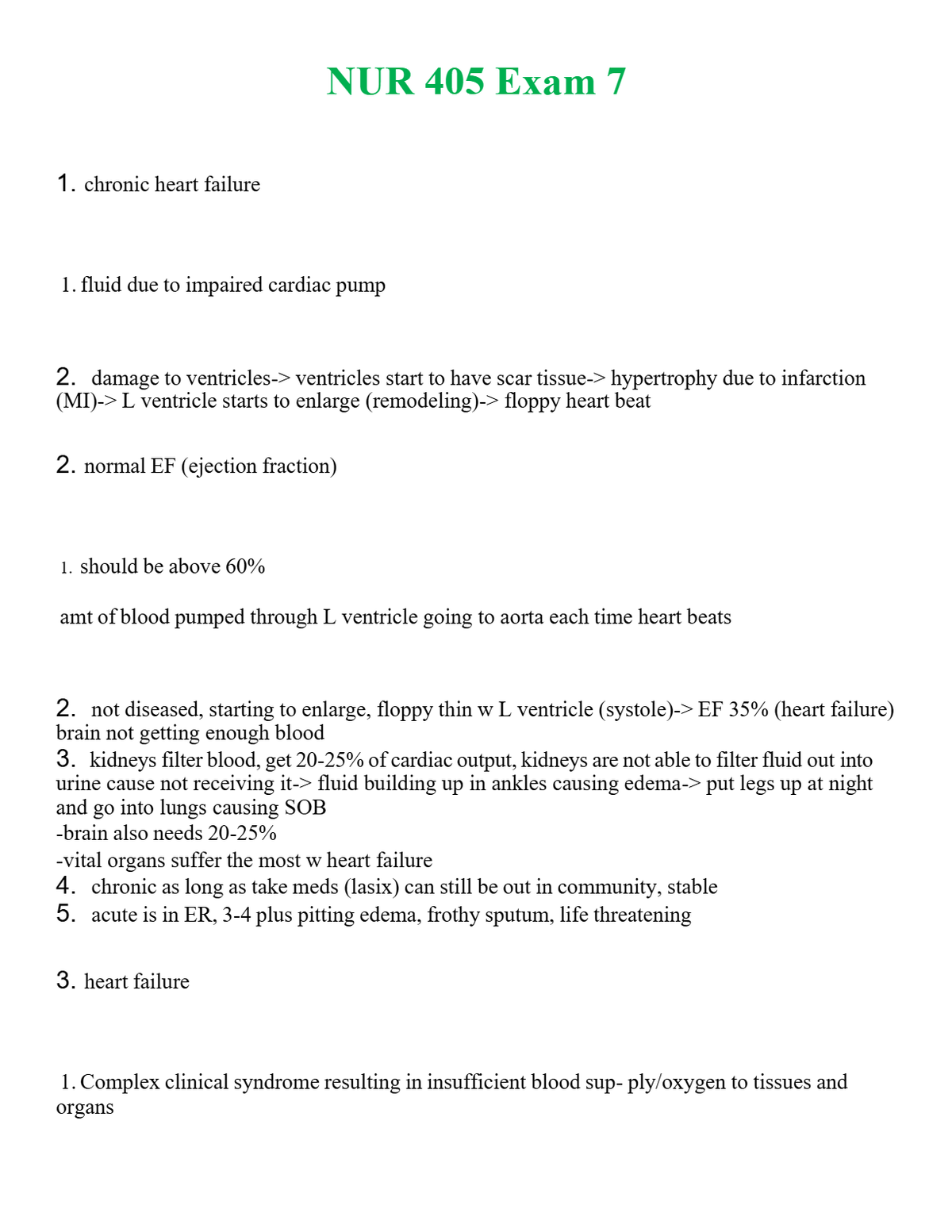 NUR 405 EXAM 7 | LATEST QUESTIONS WITH COMPLETE GRADE A++ ANSWERS