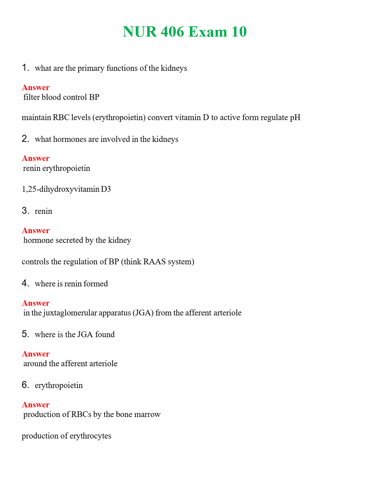NUR 406 EXAM 10 | GRADED A+ QUESTIONS & ANSWERS