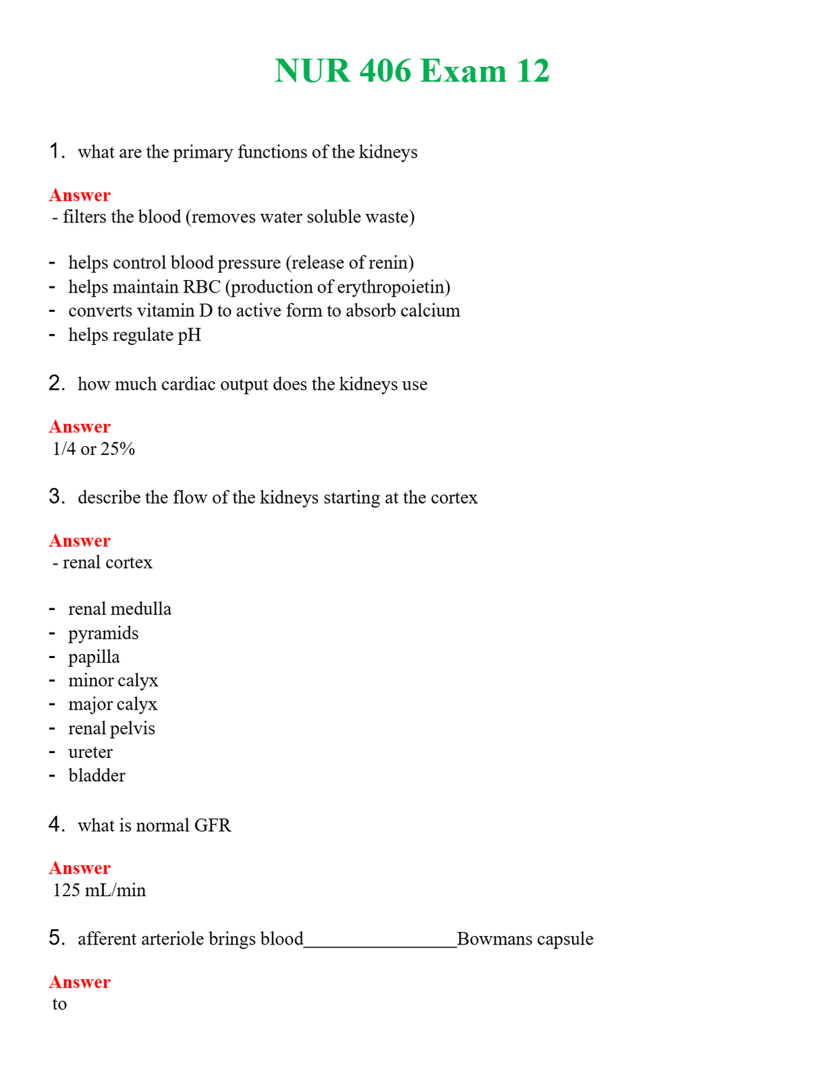 NUR 406 EXAM 12 | PASSED | A+ RATED GUIDE | NEW FULL EXAM