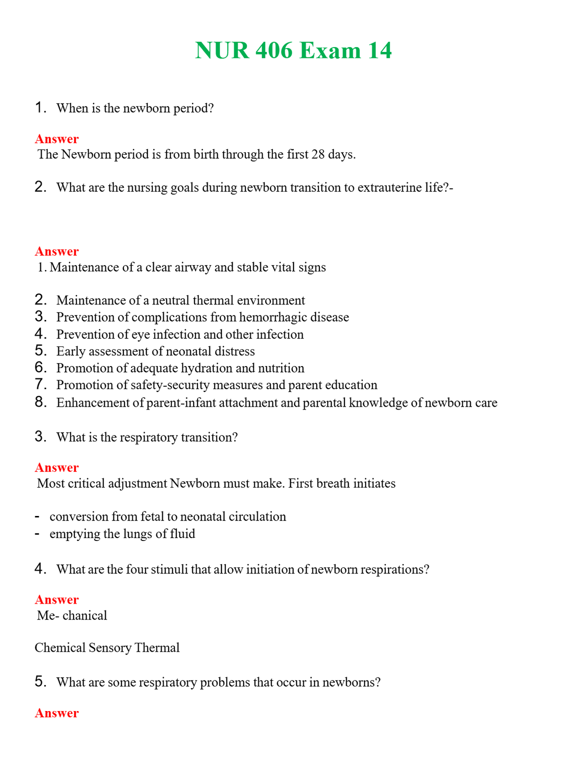 NUR 406 EXAM 14 | PASSED | A+ RATED GUIDE | NEW FULL EXAM