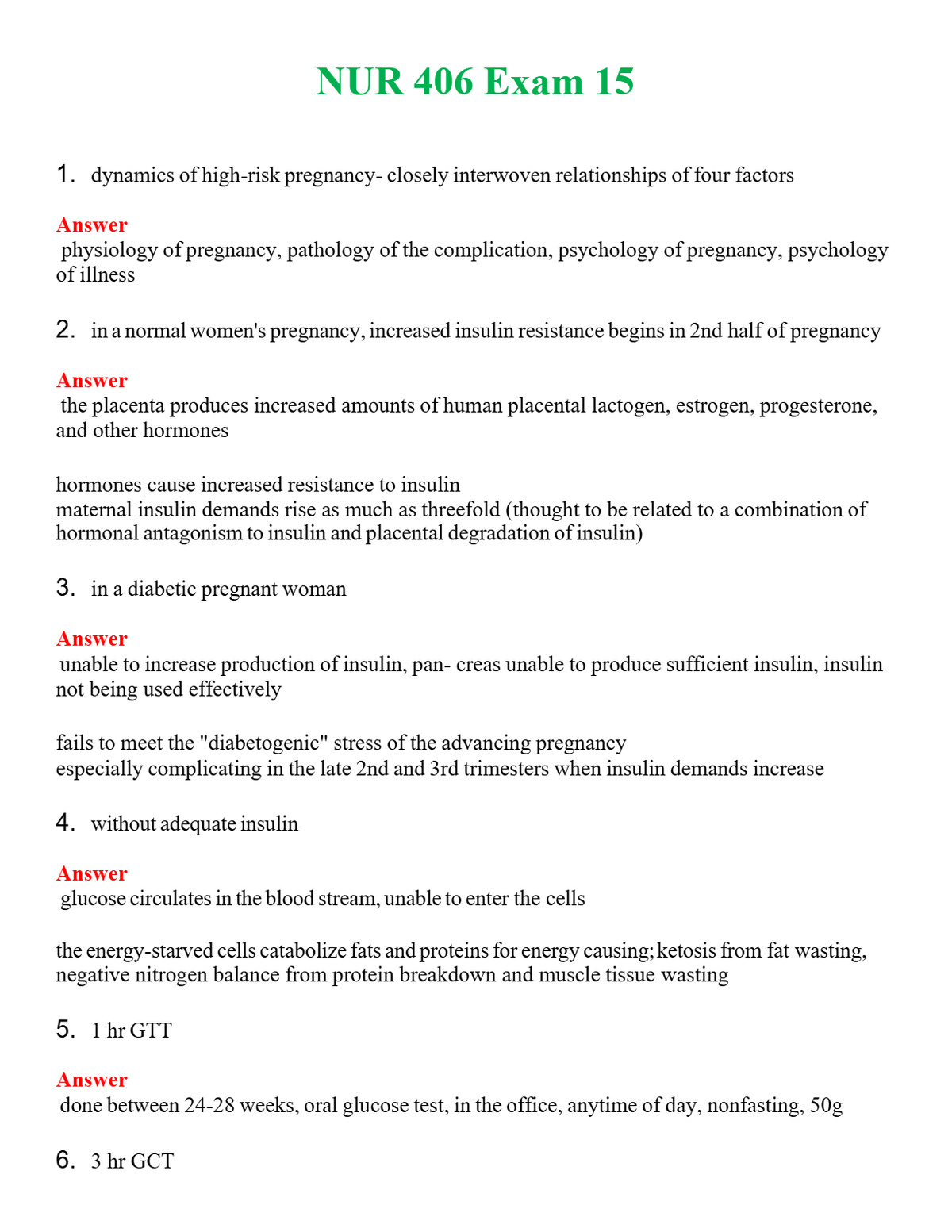 NUR 406 EXAM 15 | GRADED A+ QUESTIONS & ANSWERS