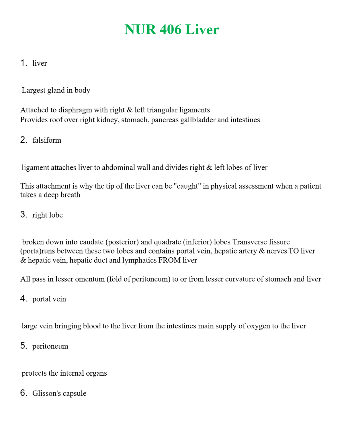 NUR 406 LIVER | QUESTIONS & ANSWERS (SOLVED)