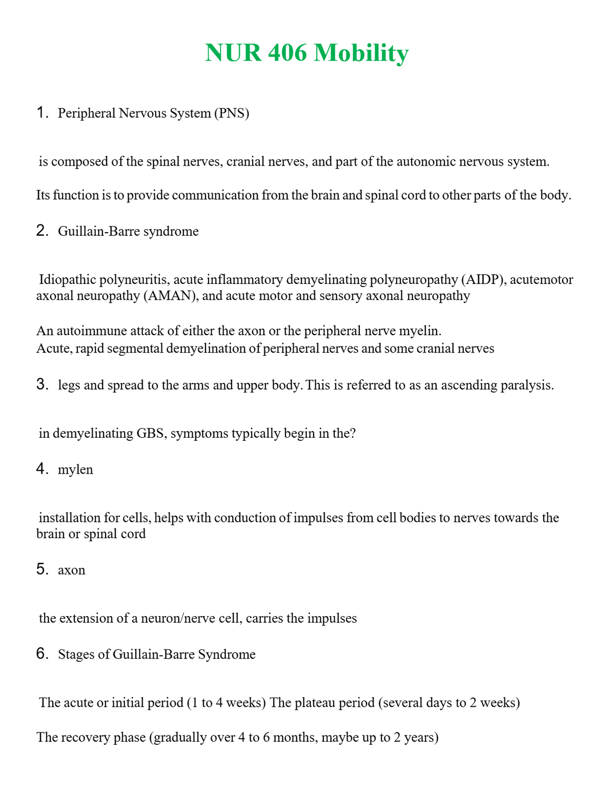 NUR 406 MOBILITY | A+ RATED GUIDE | QUESTIONS AND ANSWERS (SOLVED)