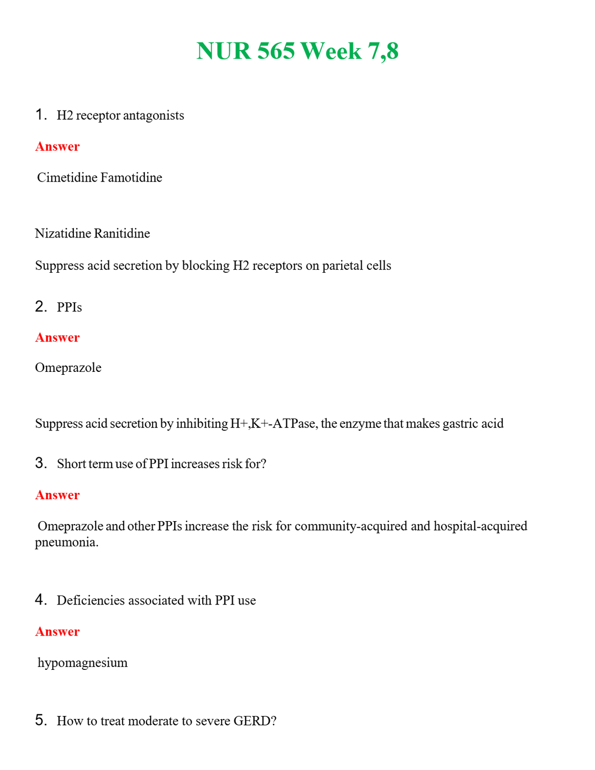 NUR 565 WEEK 7,8 | QUESTIONS AND ANSWERS INCLUDED
