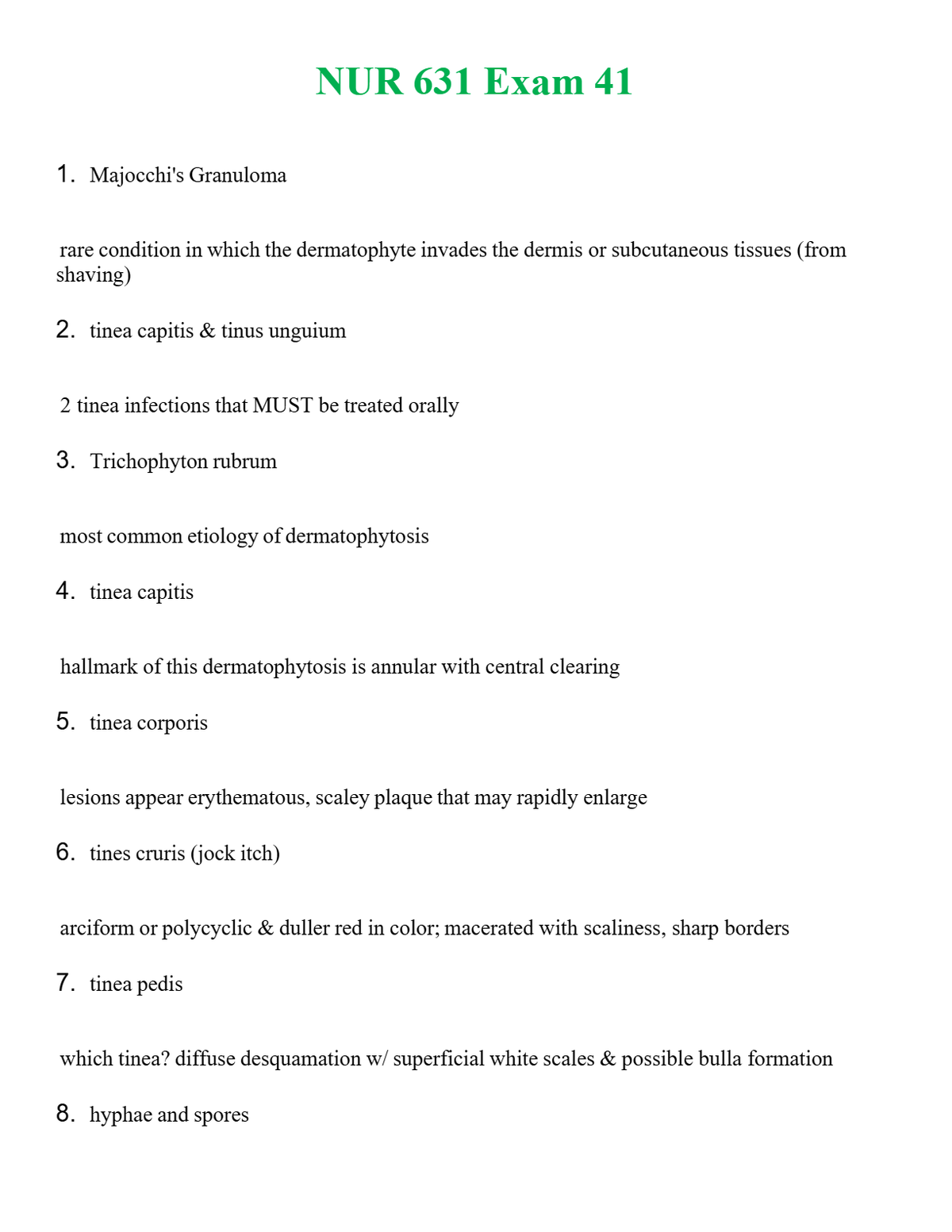 NUR 631 EXAM 4 | LATEST QUESTIONS WITH COMPLETE GRADE A++ ANSWERS