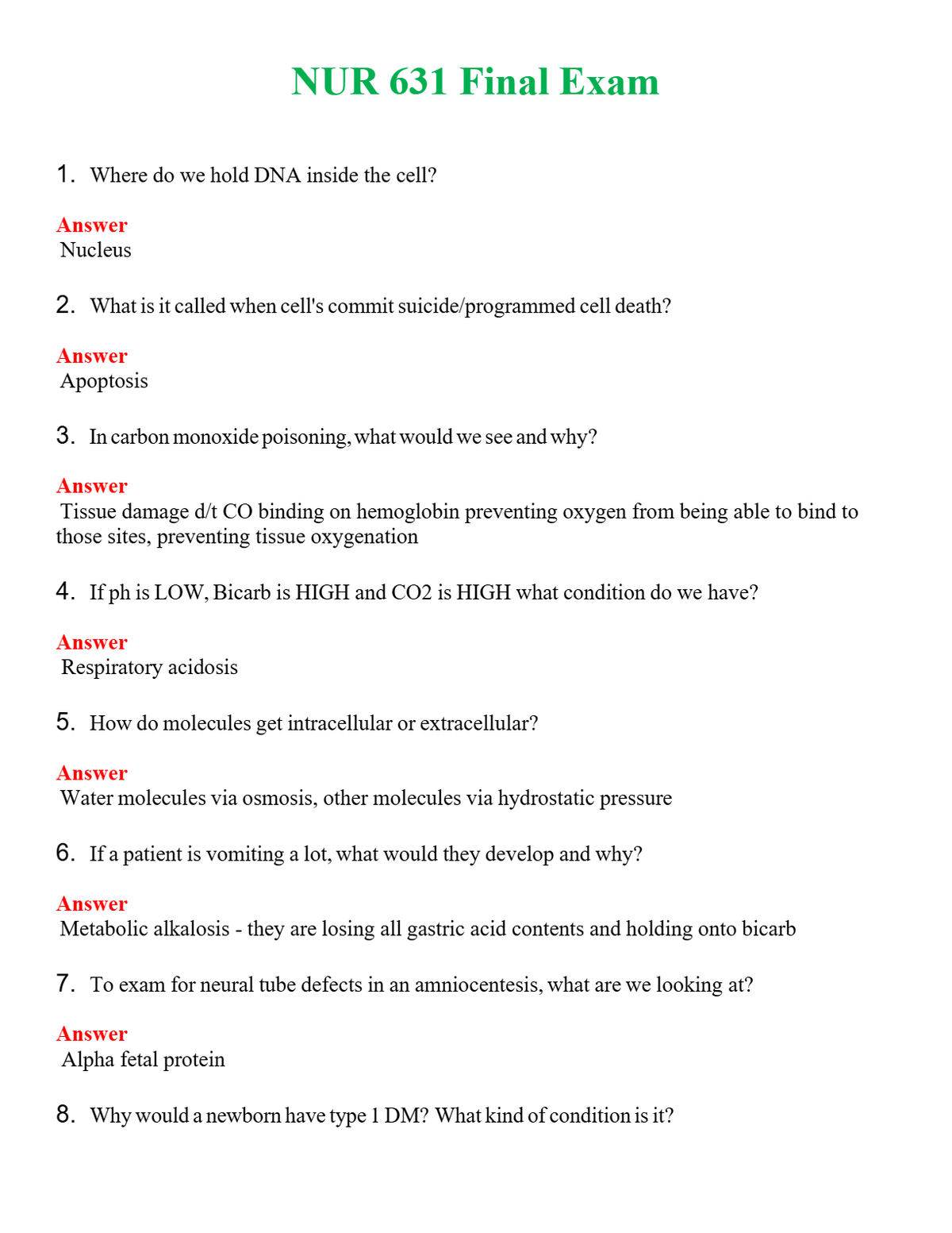 NUR 631 FINAL EXAM | A+ RATED GUIDE | QUESTIONS AND ANSWERS (SOLVED)