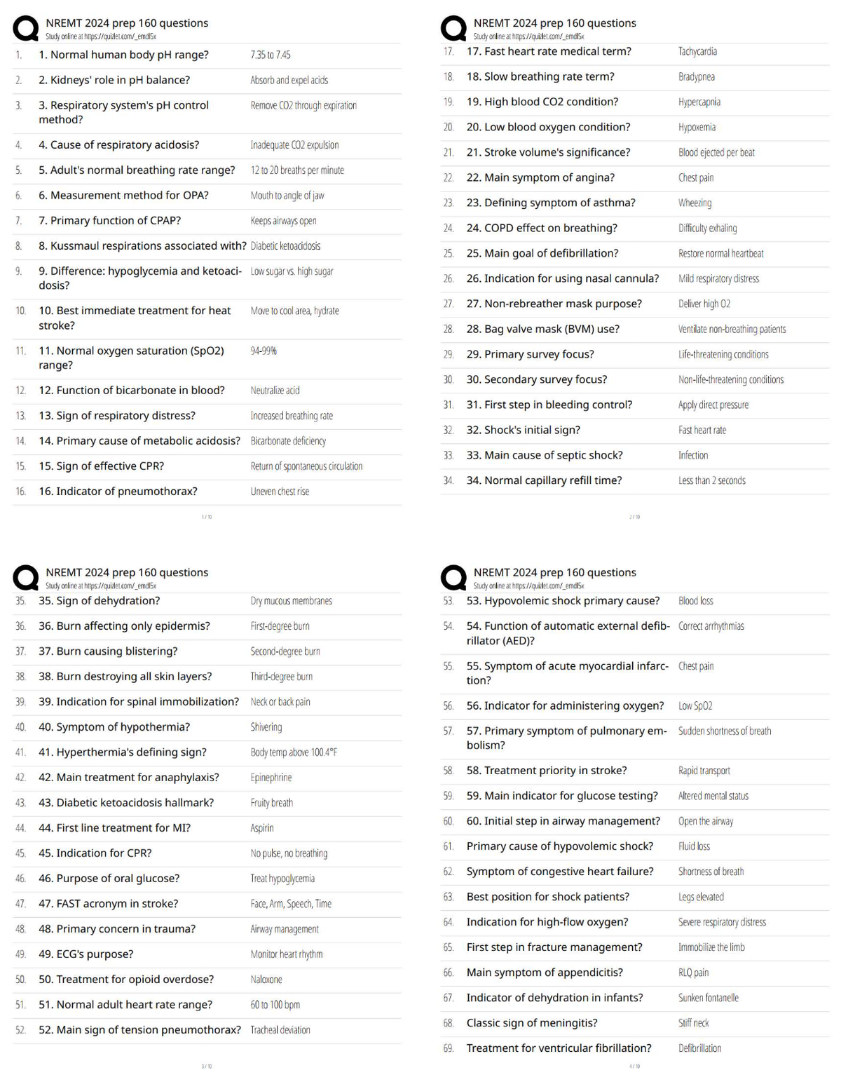 NREMT 2024 Prep / NREMT EMT Cognitive Exam Practice